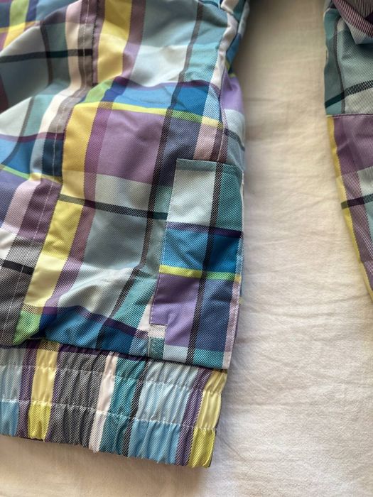 Яскрава жіноча  лижна /сноубордична куртка K-TEC клітинку розмір S