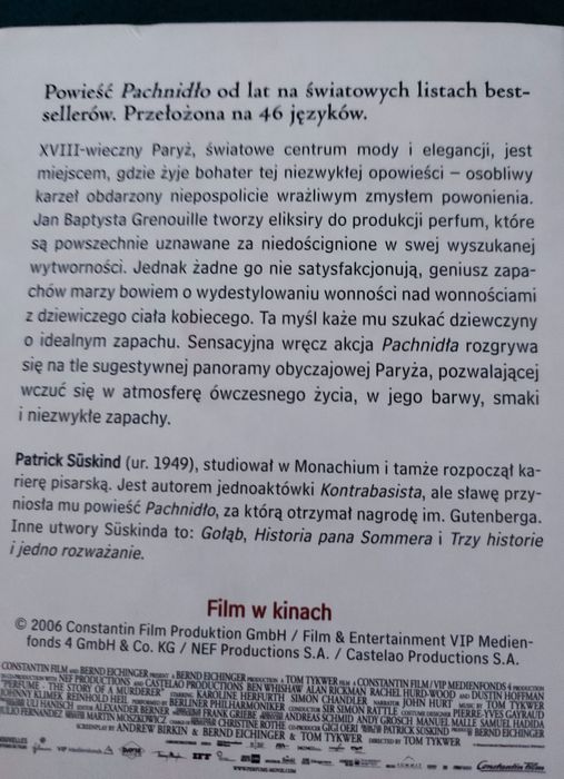 " Pachnidło" Patrick Suskind "