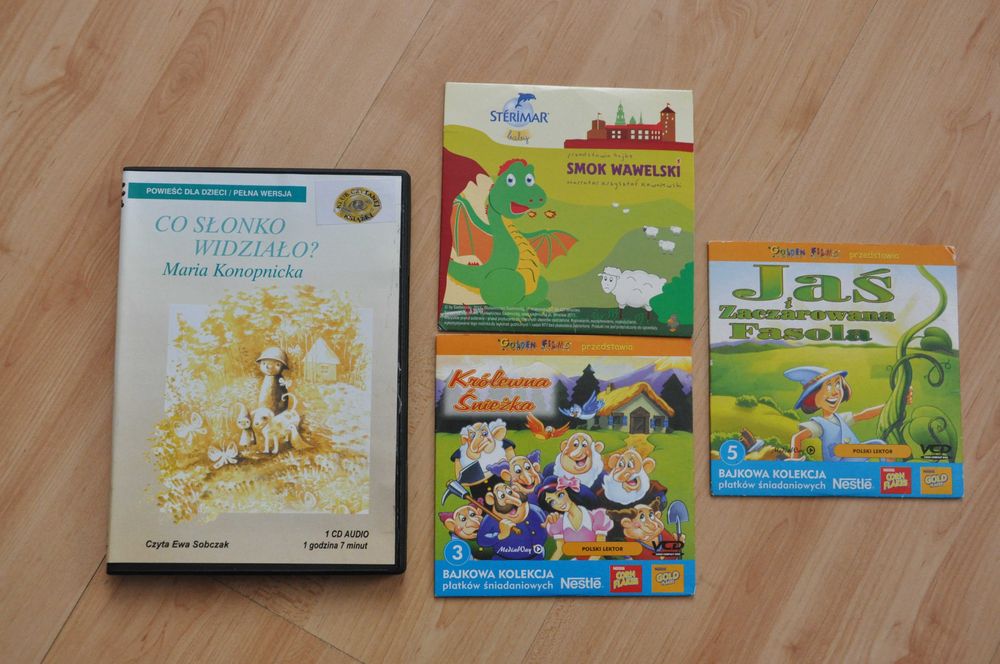 Królewna Śnieżka DVD, Jaś i zaczarowana fasola DVD + 2 płyty CD