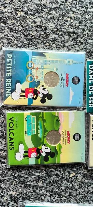 Lote 5 moedas de 10€ - França Mickey - prata