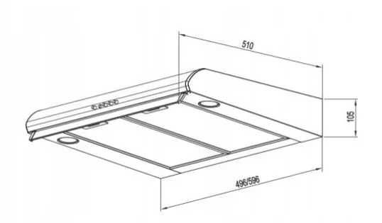 Okap Maan Juki 50 Biały - podszafkowy. Nie używany.