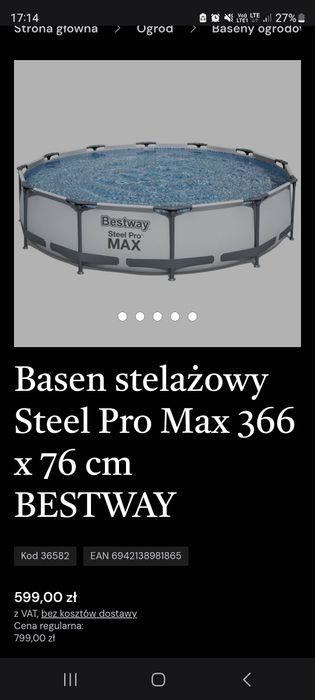 Basen 366×76 używany klejony