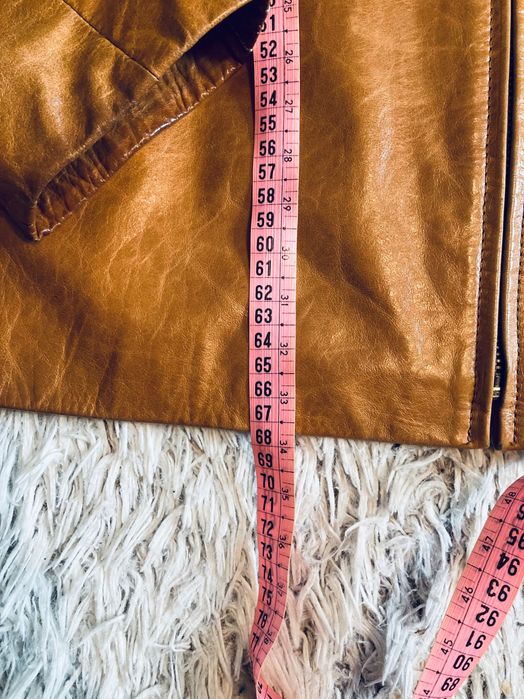 Kurtka płaszcz skórzany męski elegancka miękka, XL, super stan, beżowa