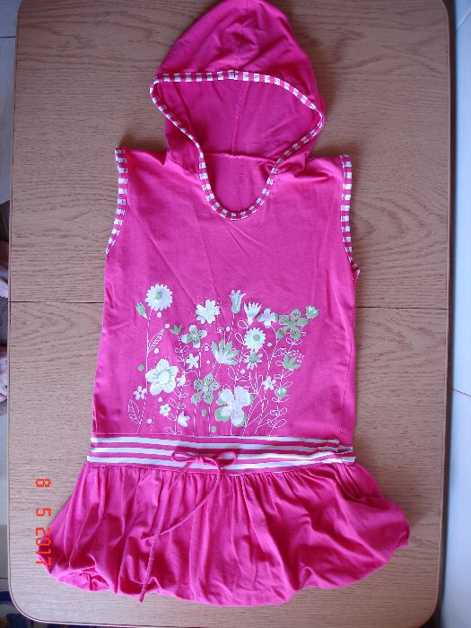 Платье летнее с капюшоном для дев. 8-11 лет