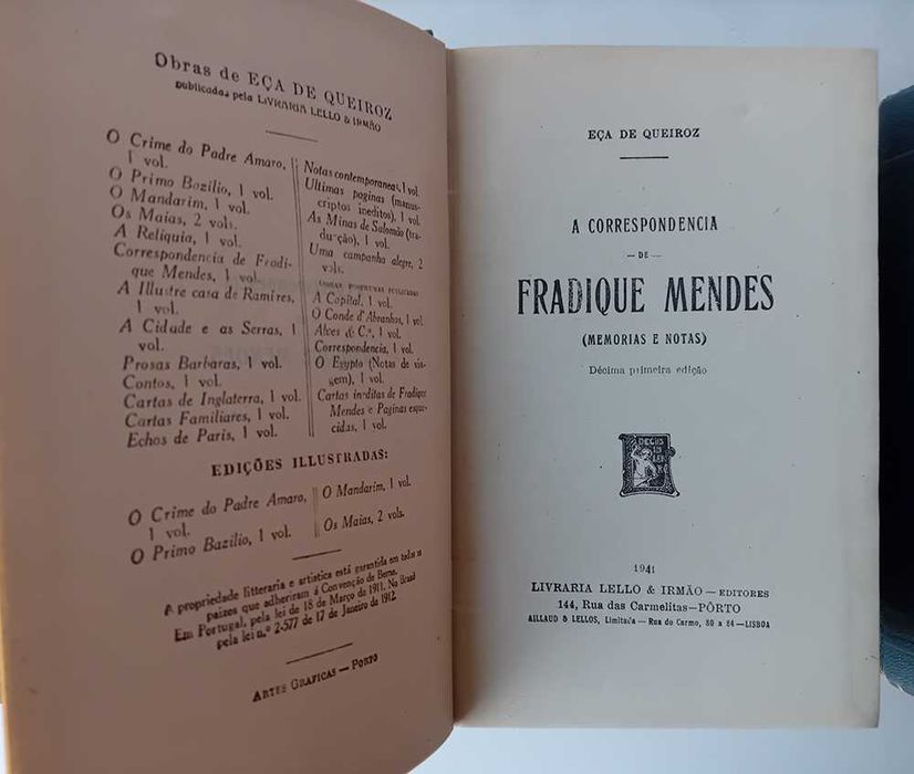 Livros antigos - Eça de Queiroz - Ed. dos Anos 40
