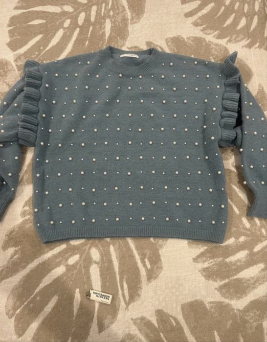 Camisola de malha com perolas