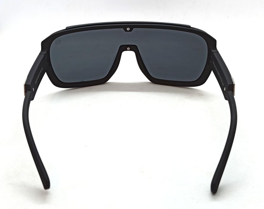 Philipp Plein очки маска унисекс черные матовые с серебристым лого