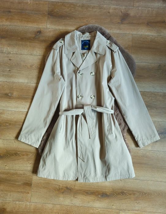 Trencz damski wiązany beżowy kremowy eleganckiOutdoor Wear Gioni Feroti M 38