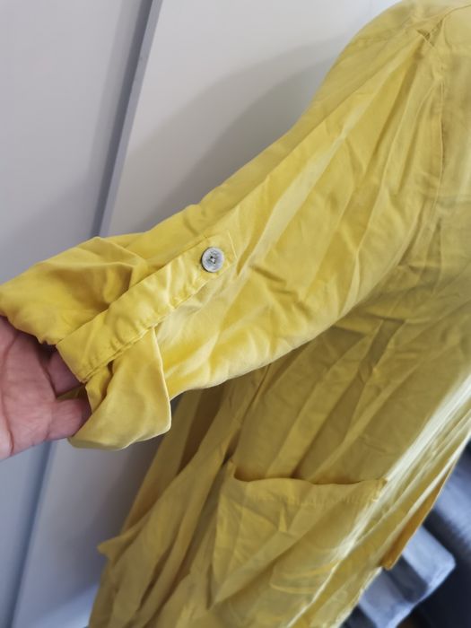 Piękna żółta asymetryczna sukienka oversize 100% Lyocell