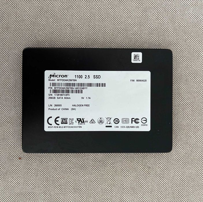 Dysk twardy SSD Micron SATA III 2,5" 256 GB