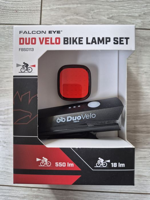 Oświetlenie rowerowe przód+tył 550lm, Zestaw lampek rowerowych