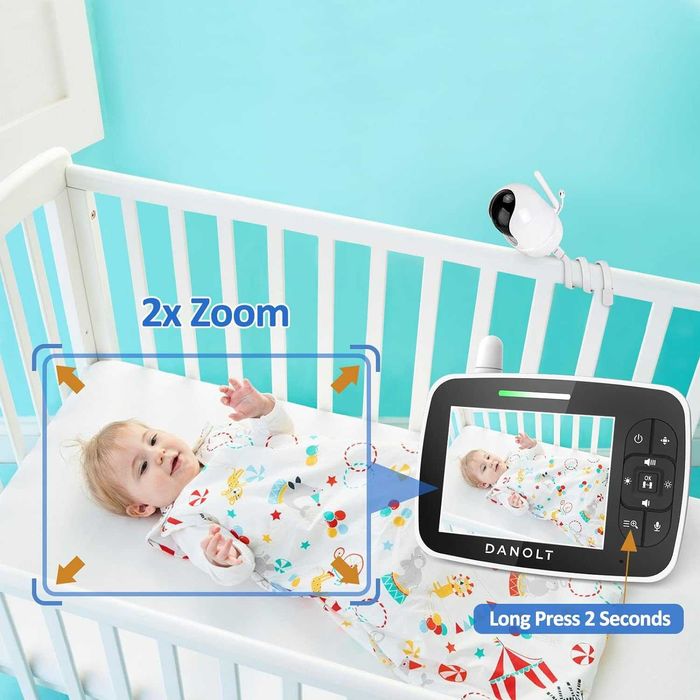 Elektroniczna niania z kamerą i uchwytem, 3,5 cala, 720p, Danolt spm6