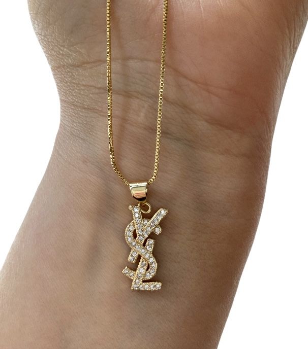 Naszyjnik cc cyrkonie złoty