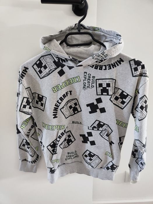 Bluza z kapturem Minecraft Creeper bawełna cotton 128 134