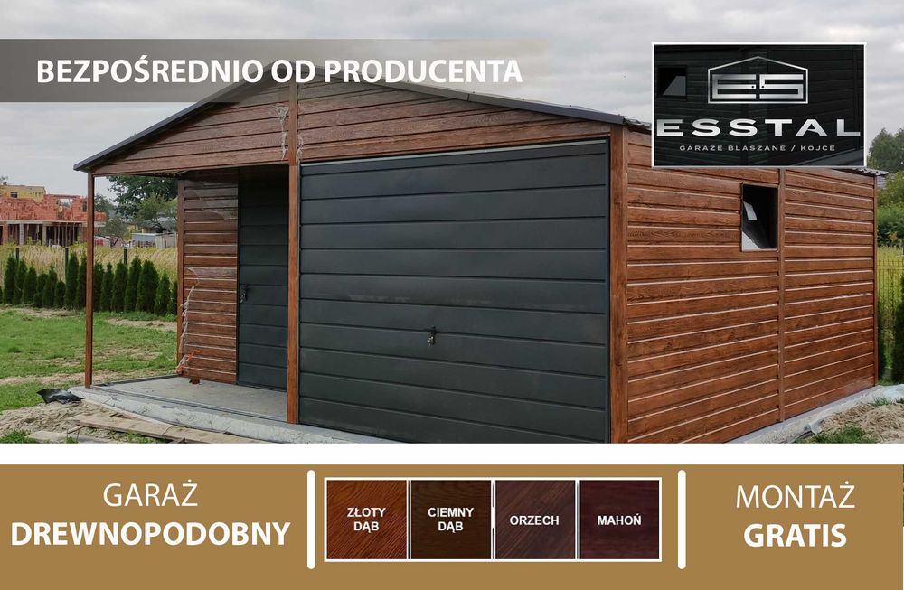 Garaż Blaszany -Orzech| Blaszak |Garaże | Wiaty | Kojce | - ESSTAL*