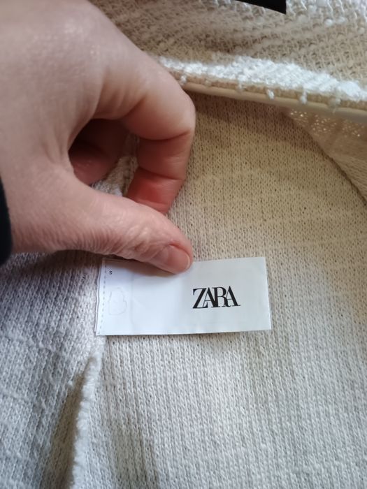 Фактурний топ Zara з бантами .Текстурований лонгслів