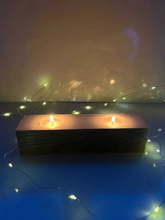 ССвічник із масиву дуба handmade 2 свічки - акція при 2+ шт