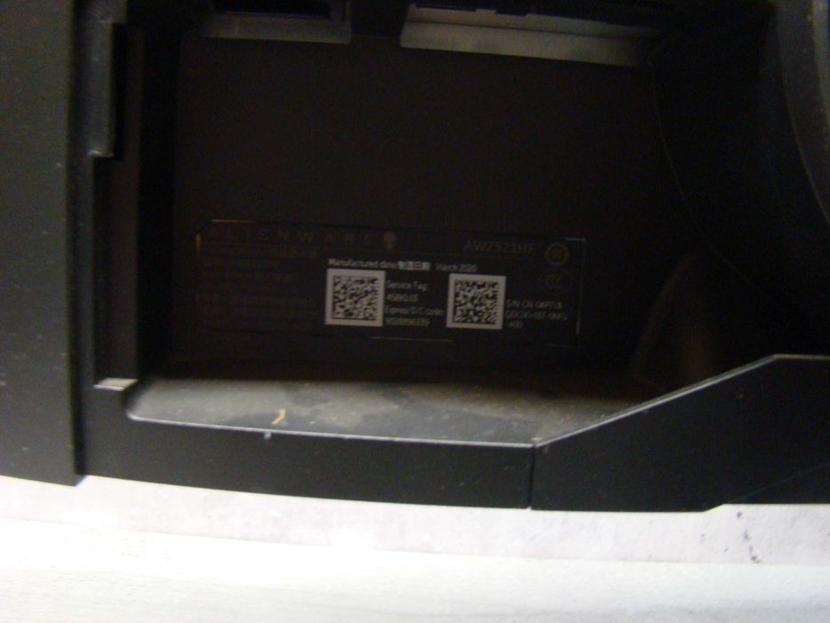Alienware monitor 25 Cali