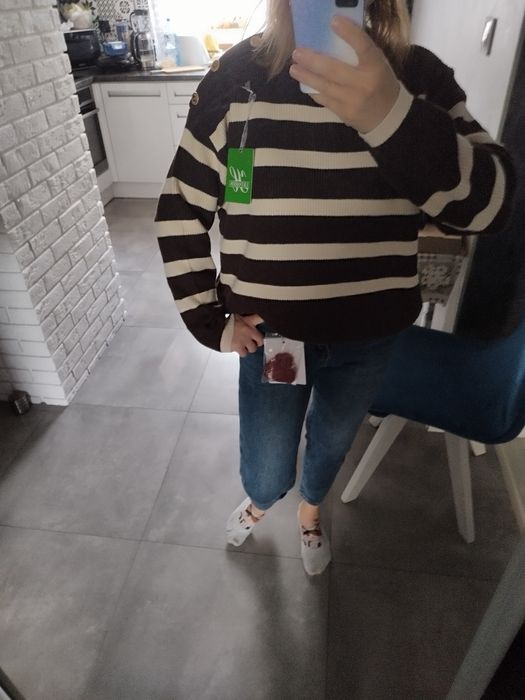 Sweter w paski L/Xl