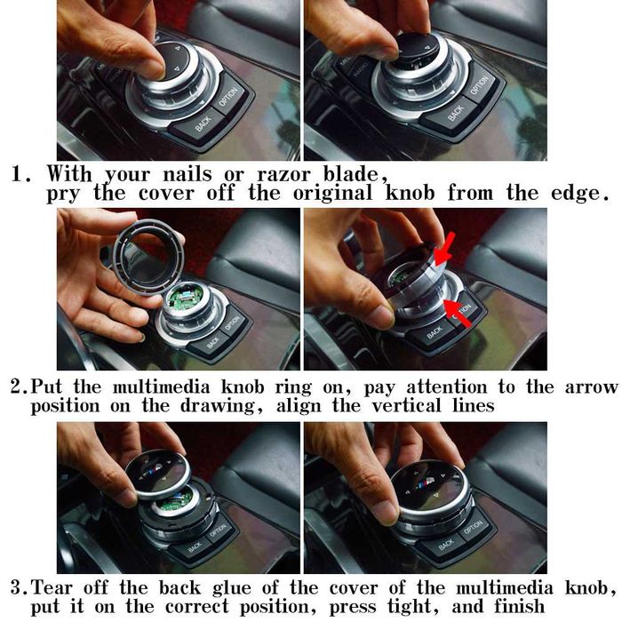 Botão capa multimédia IDrive com logo ///M BMW série E e F