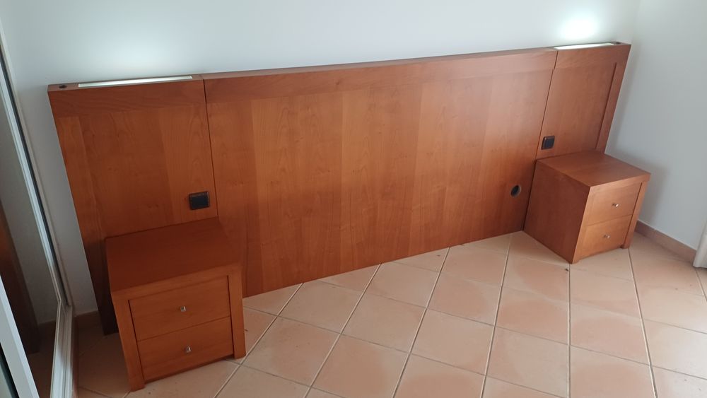 Cabeceira cama 3mt cerejeira com mesas cabeceira