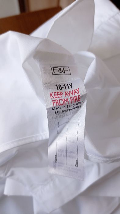 Рубашка f&f белая короткий рукав 9-12, 14-16 лет