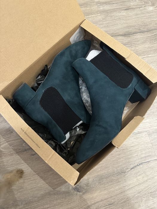 Botins Veludo Verde