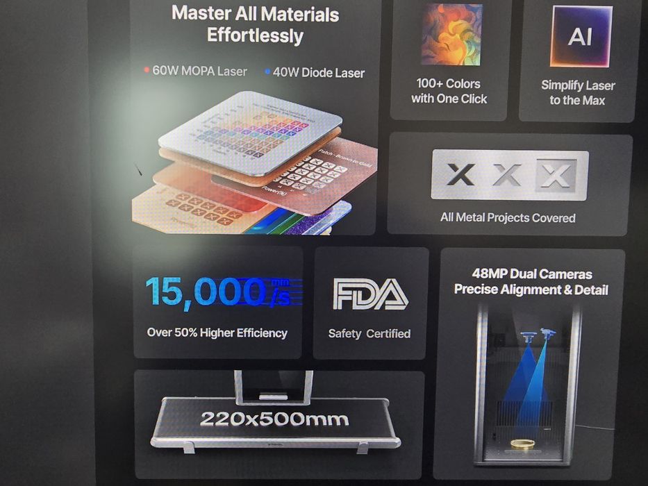 xTool F2 Ultra 60W MOPA & 40W Diode Dual Laser Engraver