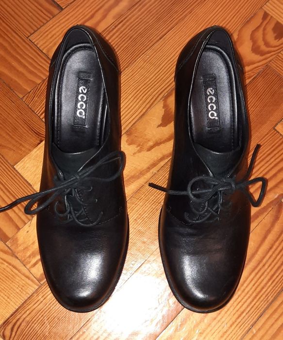 Ecco brogue damskie czółenka oksfordki skóra nowe 39 obcas