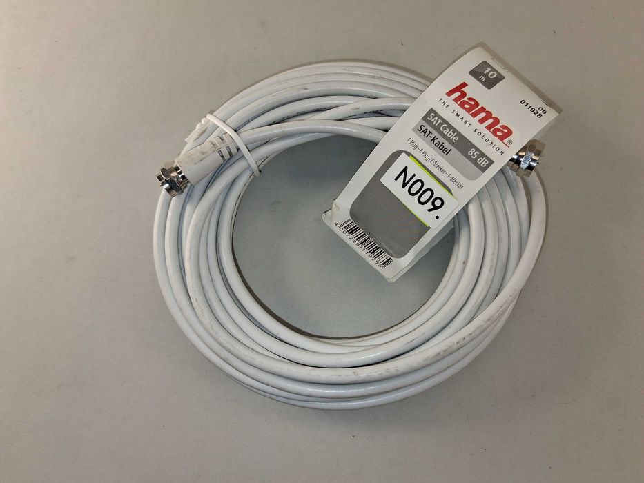 N009 HAMA Kabel SAT Antenowy Koncentryczny 10m 85 dB F-Plug Coupler