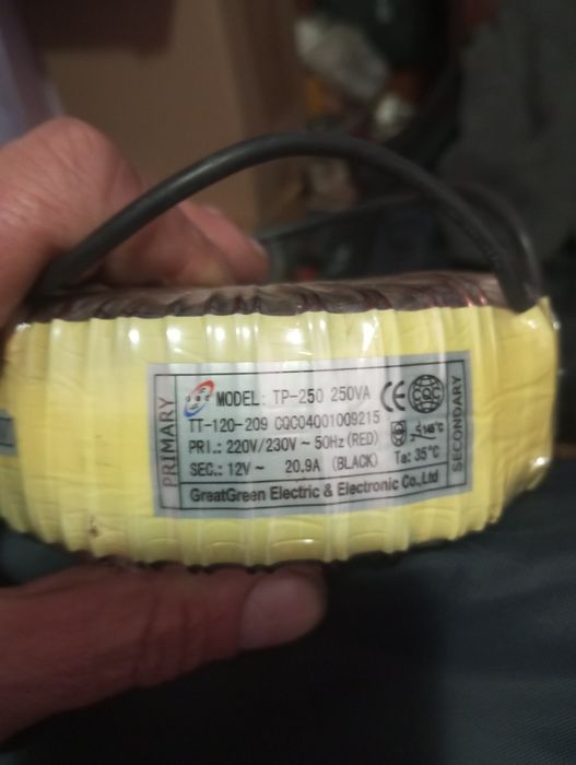 Трансформатор 250 ват 12 вольт 20,9 А