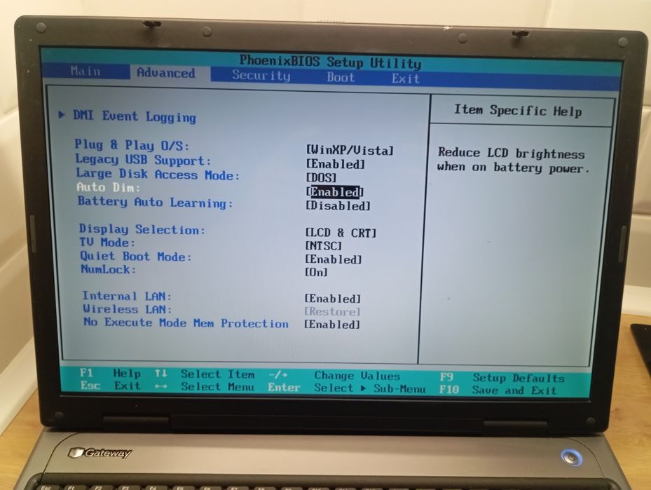 Ноутбук Gateway PA6A Екран 17" У робочому стані (Без HDD)