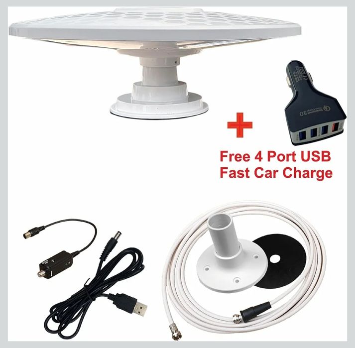 Helio Antena TV HD o wysokim zysku 33 dB TNT DVB-T2 FM Dab