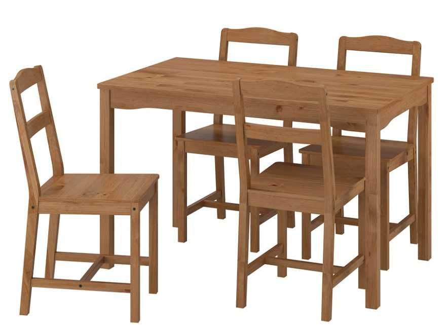 Mesa Madeira 4 lugares e 4 cadeiras