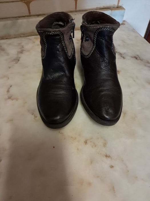 Botim senhora pele castanho