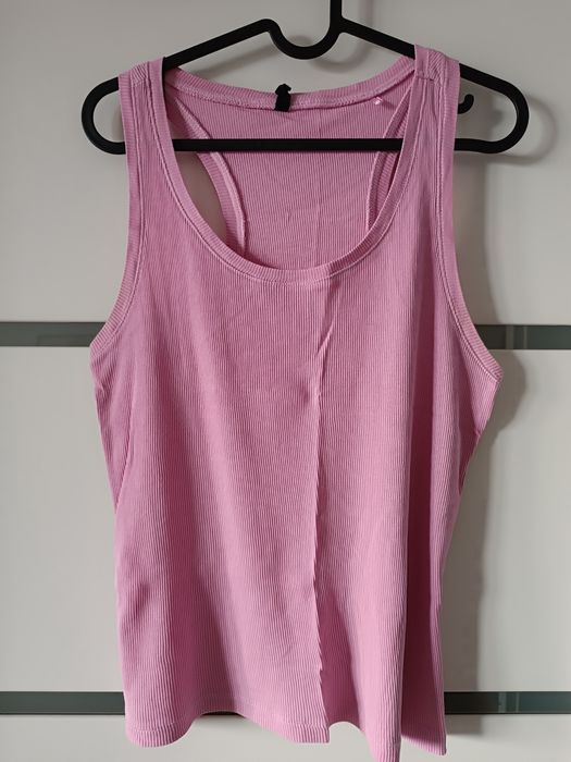 Top różowy bokserka prążkowana XL Sinsay