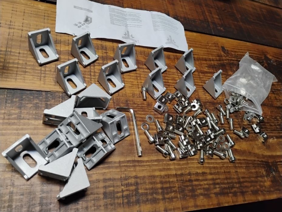 Caixilharia, suportes de canto de perfil de alumínio