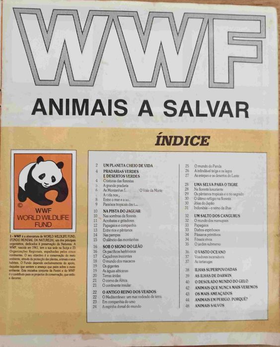 Caderneta WWF Animais a salvar - Panini