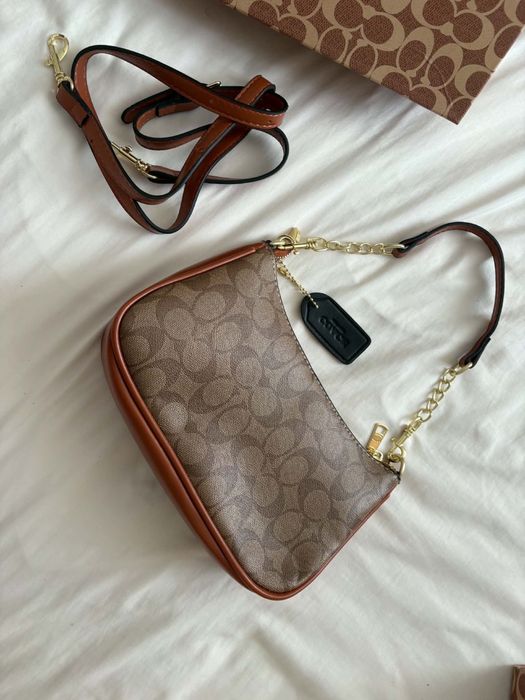 Coach Klare Crossbody Shoulder Bag Signature Canvas Brown + pasek + pudełko