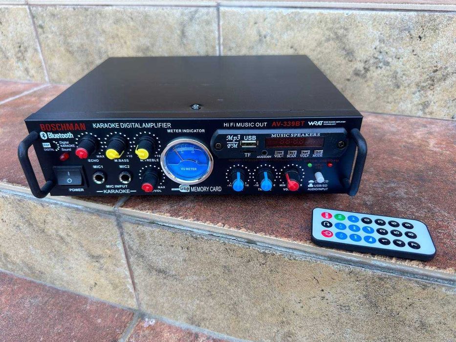 Підсилювач звуку для колонок. Підсилювач 2x150W.‼️ Усилитель звука. Усилитель колонок. Ресивер 12V 220V Bluetooth Караоке