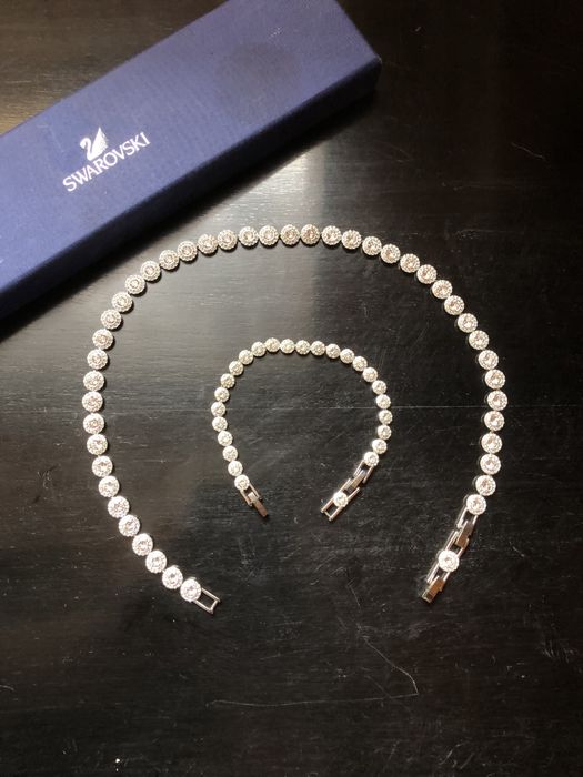 Zestaw SWAROVSKI • Angelic All Around Set, White, Rhodium Plating