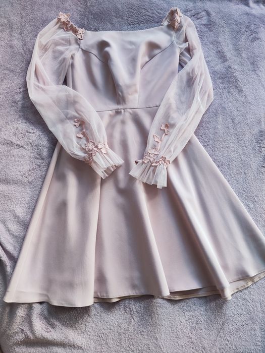 Sukienka Why not rozm. 34 XS pudrowy roż/komunia/wesele