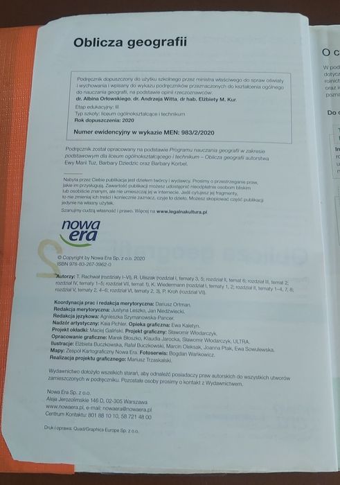 Oblicza geografii 2 do liceum I technikum zakres podstawowy