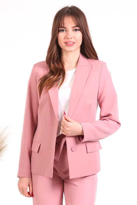 Піджак 037 пудровий укорочений креп