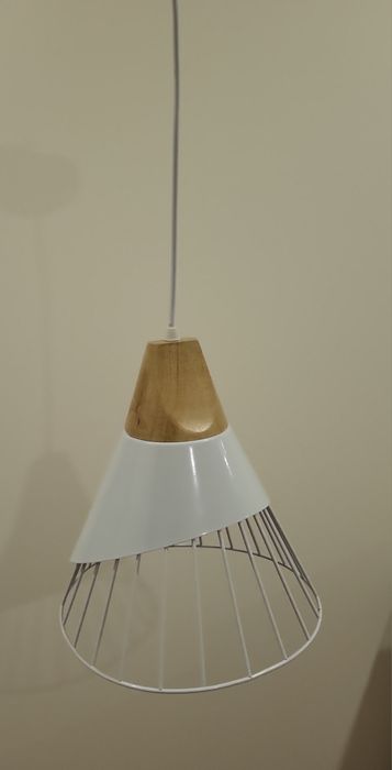 Candeeiro cor Branco/Carvalho