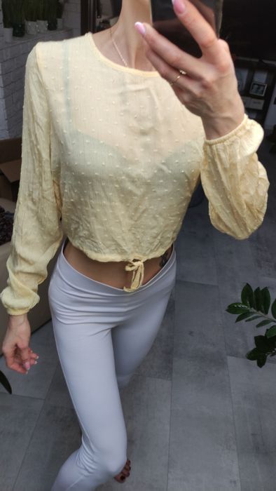 Wiosenna bluzka z długim rękawem z wiskozy rozm XS jak nowa