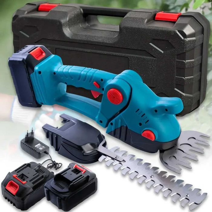Кусторез, ножницы для ухода за садом с 2 АКБ 48В и 2 насадками в кейсе