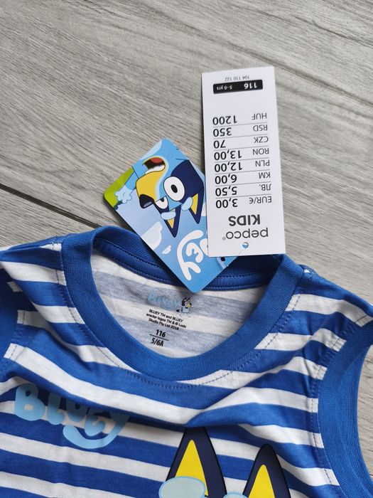 Koszulki na ramiączka bluey małpa nowe 116