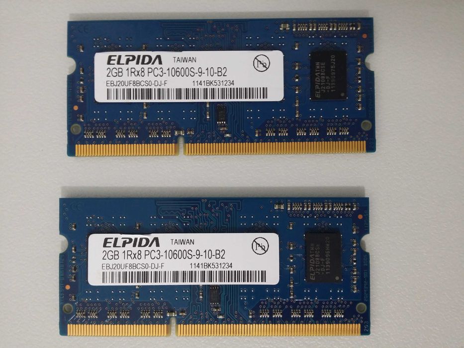 Pamięć RAM do laptopa Elpida 4GB(2x2 GB) DDR3 SO-DIMM 1333MHz