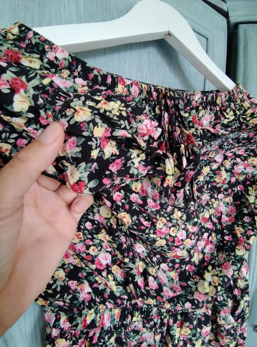 Krótki letni kombinezon, cienka bluzka przewiewna hiszpanka